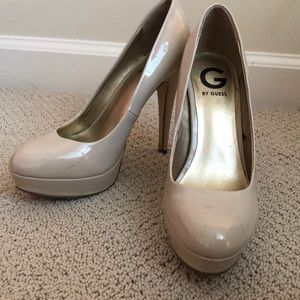 Nude platform heels